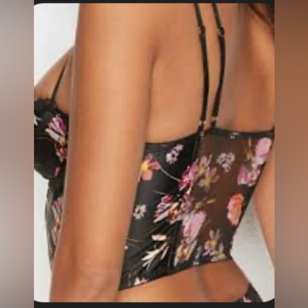 Victorias Secret Floral Bustier Top with Straps NWT